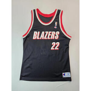 Champion Vintage Portland Trail Blazers #22 Clyde Drexler Jersey Mens 44 Large L